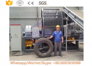 China Customized Waste Mobile Tire Shredder / Scrap Tyre Twin Shaft Shredder on sale