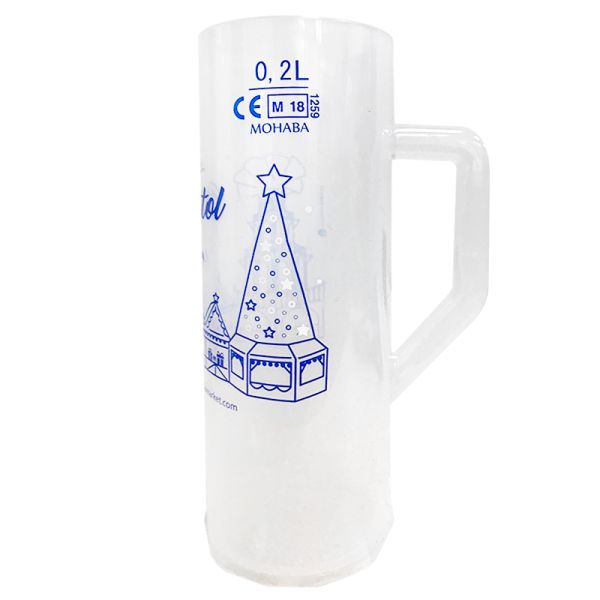 200ml Plastic German Beer Steins With Handle PS Material Stein Mugs 142mm Height