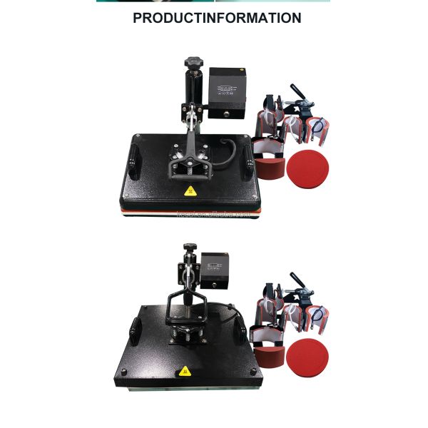 KECAI Manual 29*38 / 38*38cm 8 in 1 Combo Heat Transfer Printing Machine Slide Rail Heat Press Sublimation Machines