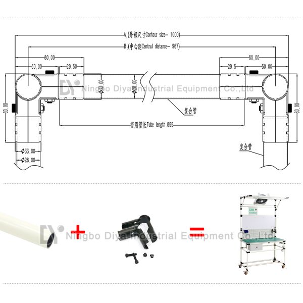 Colourful Round Metal Tube Connectors 28MM Diameter With Joints
