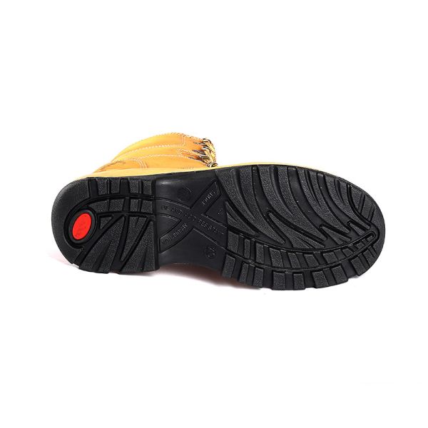 Factory Workshop Waterproof Slip Resistant Work Boots Cowhide Anti Puncture Material