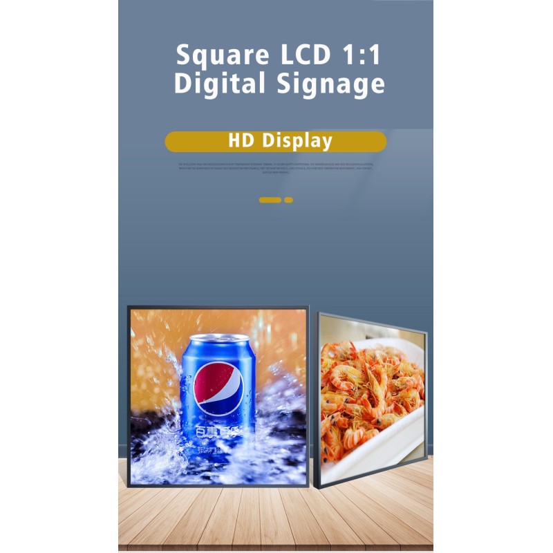 1:1 Aspect Ratio Square LCD Display Smart Digital Art Frame Android WiFi Wall Mounted Advertising Screen Kiosk OEM