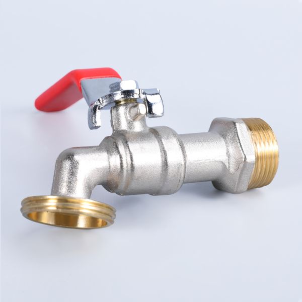 Red Handle 1/2" 3/4'' Male Thread Water Tap Bibcock for Garden Watering and Irrigation
