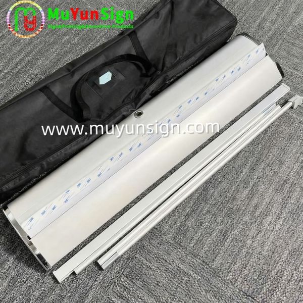 Advertising Display Stand Quick Setup Roll Up Stand with Lightweight Aluminum Frame and Weighted Foot Bar for Stability
