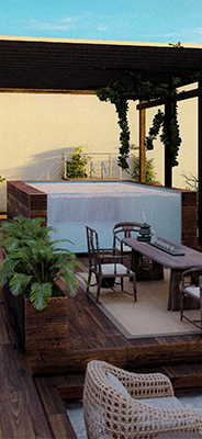 Endless Pool Shipping Container Swimming Pool with Rectangular Fiberglass Pool and Spa