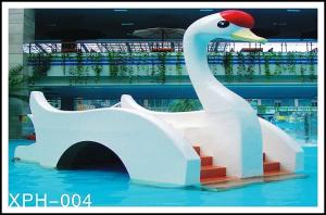 China Water Park Equipment Small Swan Kids Water Slide, Fiberglass Water Pool Slides For Kids on sale