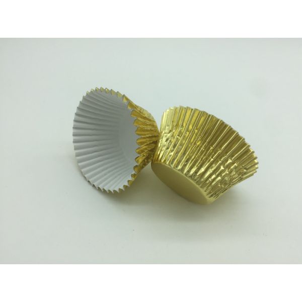 Non Stick Aluminum Baking Cups Gold Foil Cupcake Liners Mini Sized Customized Logo
