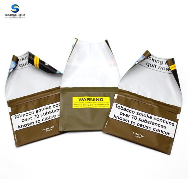 25g 50g Tobacco Packaging Pouch Customizable Moisture Proof with Metallic Printing Process and Kraft Paper PE