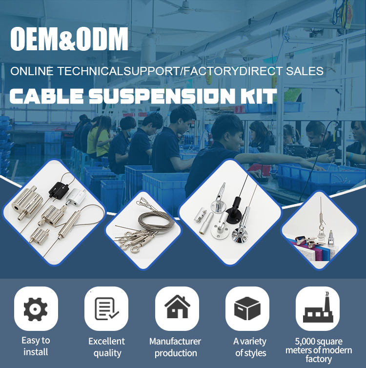 Ceiling Hook Hanging Cable Kit for Billboard, Acoustic Panel, Sign Adjustable Snap Hook with Steel Cable Suspension Kit