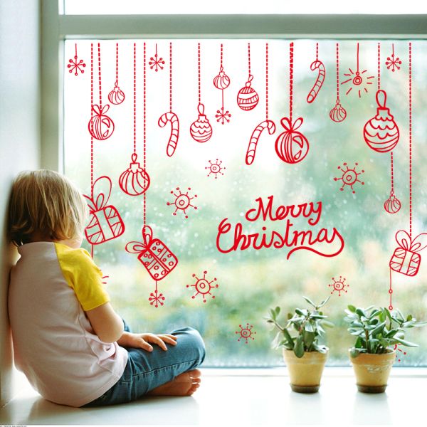 Non - Toxic Christmas Wall Art Stickers , David's Deer Christmas Window Decal