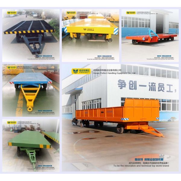 Easy Operated Heavy Duty Plant Trailer / Material Handling Carts Towing Control