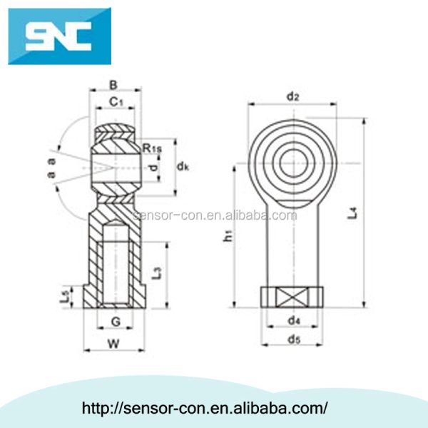 SC516AA S Type Load Cell Accessory Ultimate Over Load 4 Times Rated Working Load Thread Rod End Joint Bearing Loading KN