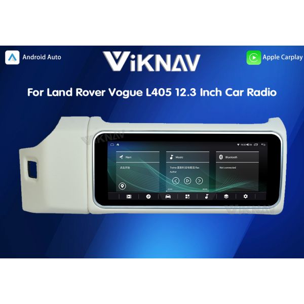 Viknav 12.3 Inch Touch Screen Car Radio For Land Rover Range Rover Vogue L405 2013-2017 Multimedia Player GPS Navigation Head Unit (White)