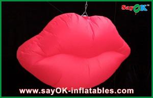 China Red Led Hanging Lighting Inflatable Lips , Inflatable Lighting Decoration on sale