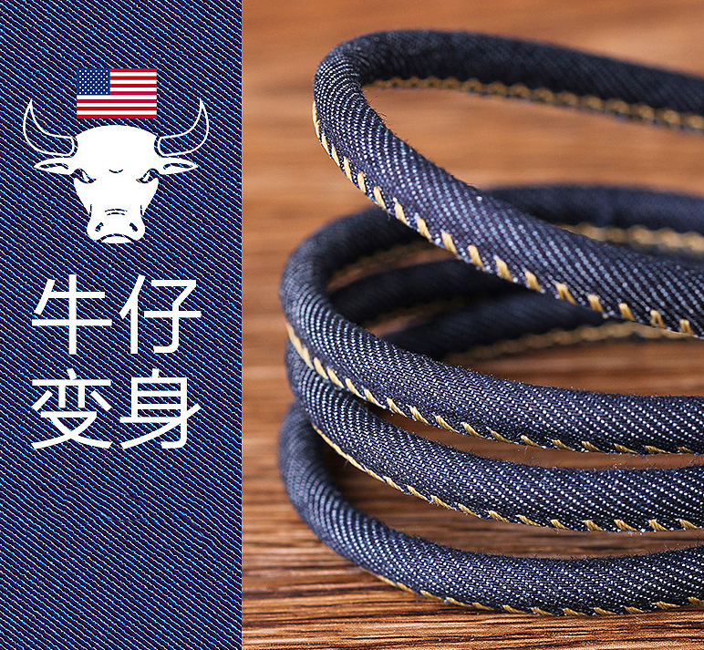 Fashion Jean Denim 1M 2.4A Micro USB Data Charging Cable For Android And ISO System