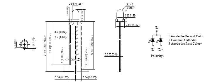 3mm Bi polar Leds|3mm leds-3mm led leds-3mm led lights-3mmLED Diodes -3mm led lamps-3mm led tubes