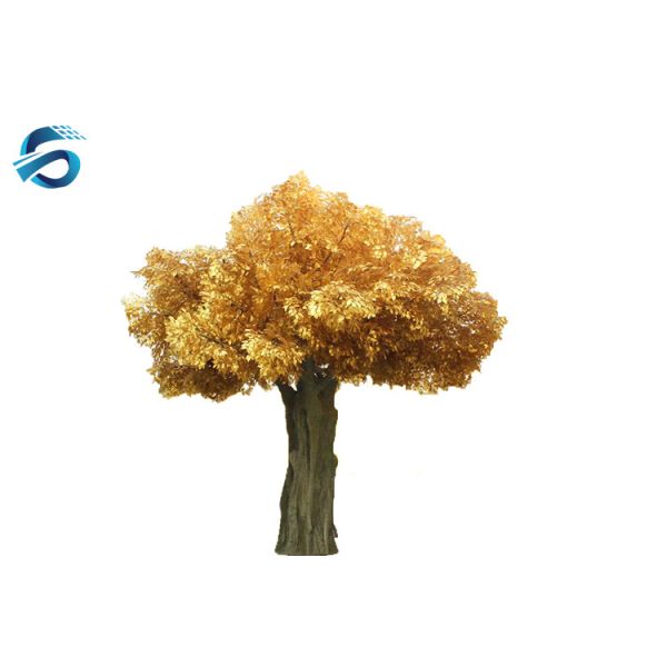 Gold Artificial Banyan Tree Big Trunk , Ornamental Ficus Tree Plastic Material