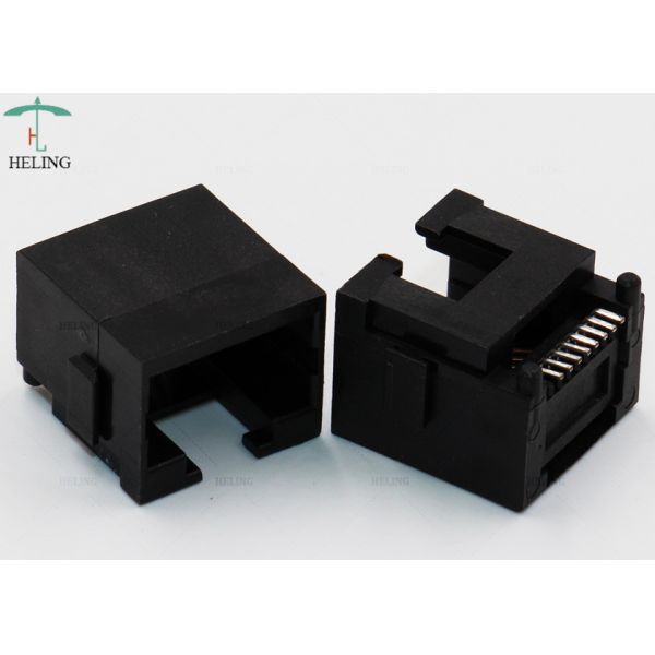 Customized Through Hole Low Profile RJ45 , Tab Up Female Lan SMT Connector