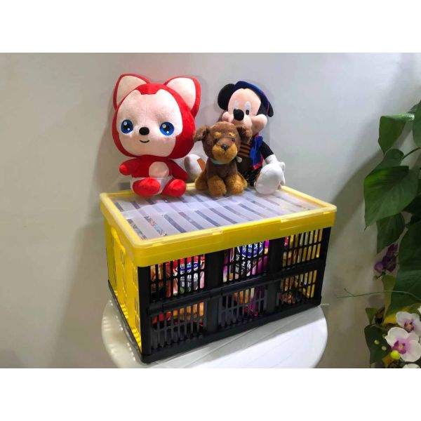 Square Stackable Box Plastic Storage Crate Collapsible Toys Organizer No Maintenance