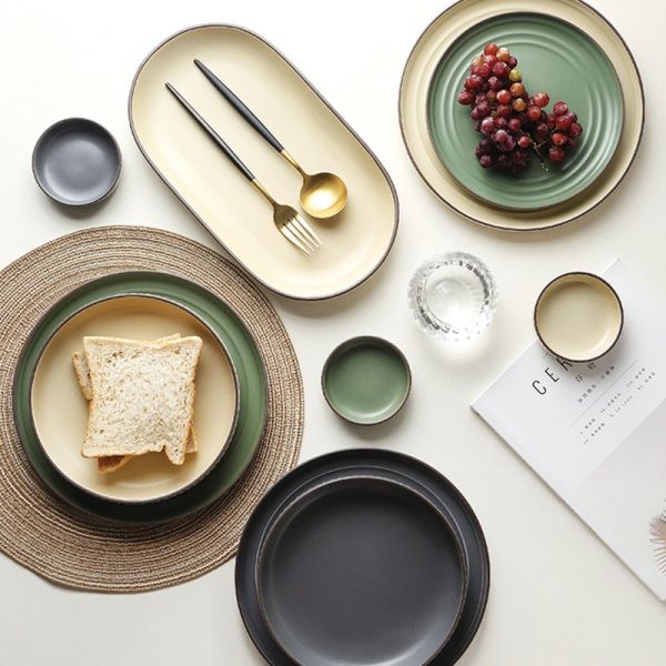 China Wholesale Luxury Porcelain Dinner Set Gold Ceramic Tableware Stoneware Plates Sets Dinnerware Set