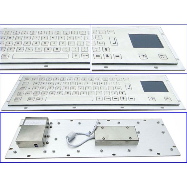 Flat Non-Protruding Short Travel Key Industrial Keyboard With Touchpad In Stainless Steel