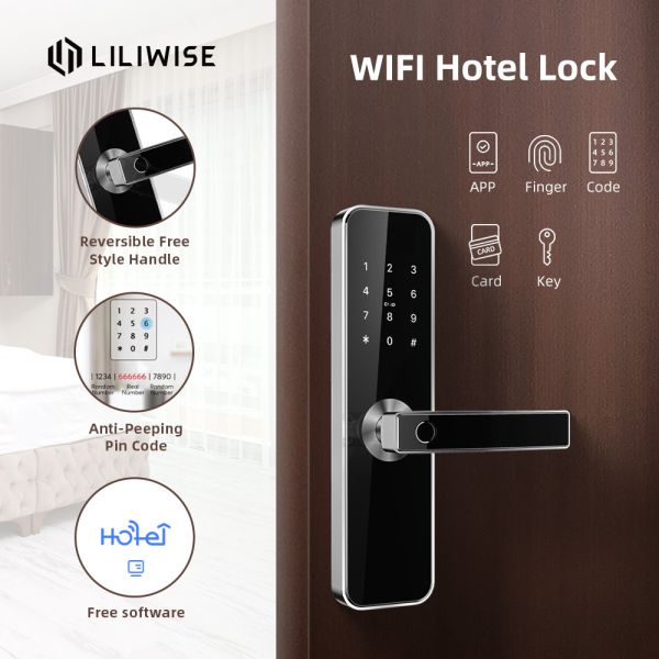Hotel Room Door Locks Control System Keypad Electric Fingerprint Door Lock