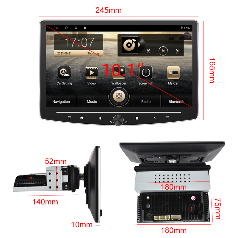 Allwinner A100 Android 10.0 Car Audio Navigation with Bluetooth AHD Camera GPS Screen