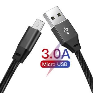 China Durable 3A Nylon Braided Micro USB Cable For Android Phone on sale
