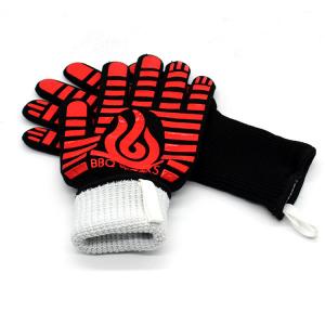 China Silicone Coated Pot Holders Cooking Baking Grilling Camping Fireplace Microwave BBQ Oven Mitts Gloves on sale