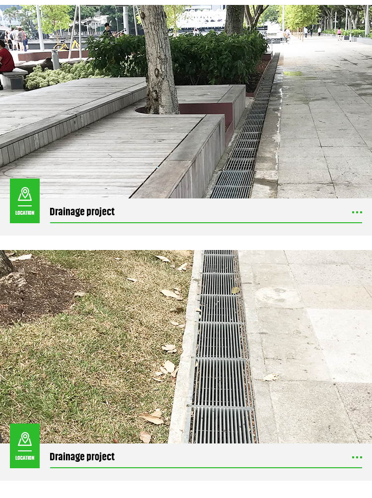 Car Wash Floor Water Drainage Stainless Steel Grating with Custom Drainage Channel