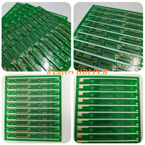 8 Layers HDI PCB Prototype Printed Circuit Board ENIG 2u"