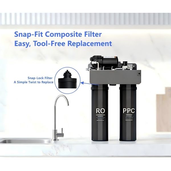 Compact 400GPD Under Sink RO System Integrated Design Space Saving
