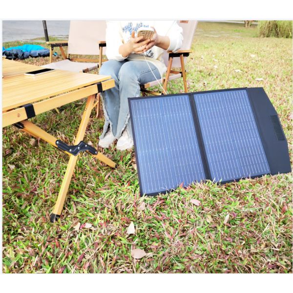 FT60 Foldable Solar Panel 60w Charger Blanket Waterproof IP65 with black
