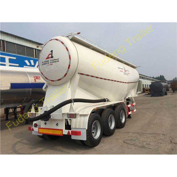 3 Axles Bulk Cement Tanker 30-75 CBM Mechanical / Air / Bogie Suspension