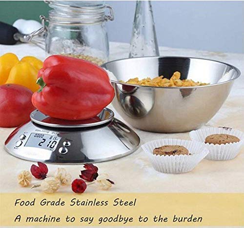 Detachable Bowl Digital Stainless Steel Kitchen Food Scales Powered by 2*AAA Batteries for Household and Hotel Weighing