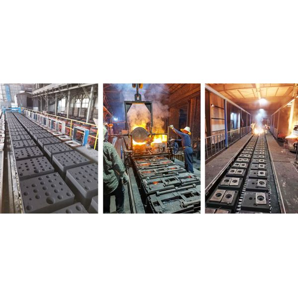 Crawler Type Foundry Sand Moulding Line 420mm-710mm Sand Mold Conveying And Pouring Production Line