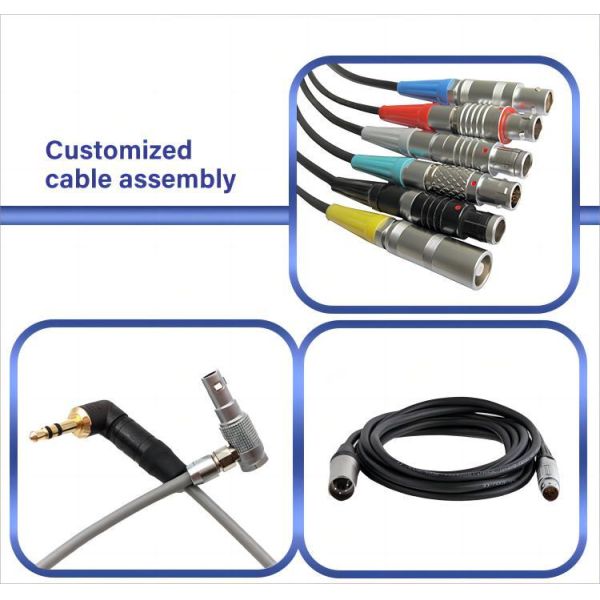 Circular waterproof manufacturer customized push pull connector cable FGG EGG 1B/0B Series 2/3/4/5/6/7/8 pin wire harness