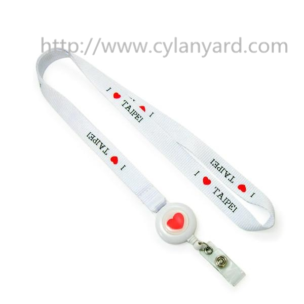 Office id badge stretchable reel lanyard, employee id card badge lanyards,
