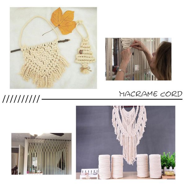 Wholesale wall decorative Diy Handmade Braided rope 100% Natural Cotton white macrame cord twisted cord
