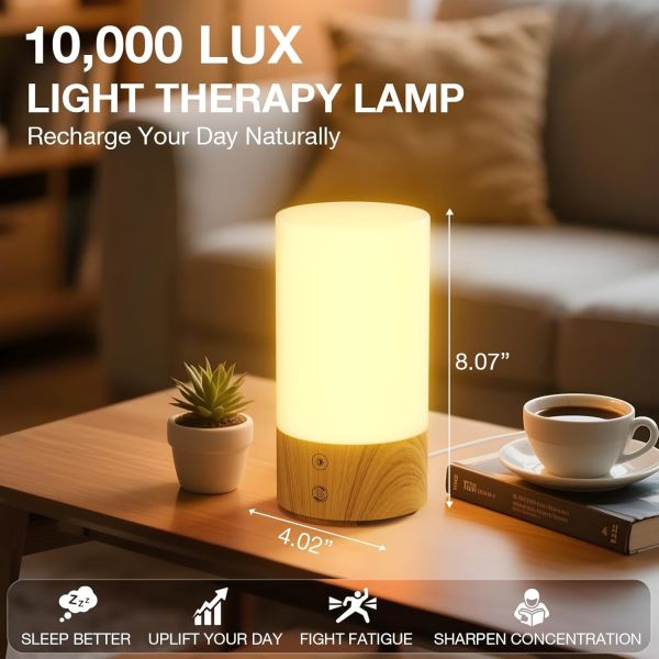 Customizable 10000 Lux Dimmable Light Therapy Lamp With Timer Function For Seasonal Affective Disorder