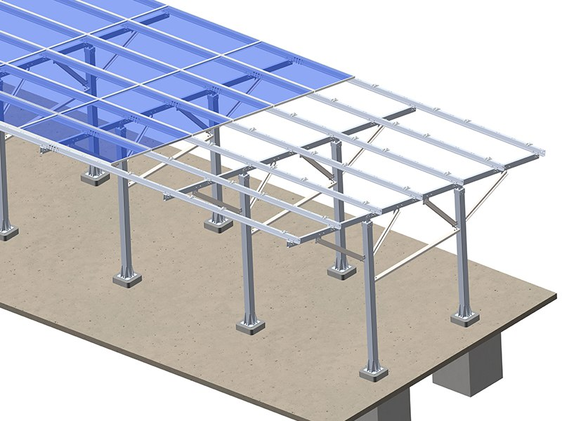 Q235 Steel Solar Carport Structures with CE Certification and 1.4KN/m2 Snow Load