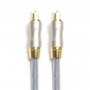 China Toslink Digital Audio Optic Cable OD5.0 Knited Grey Rope Gold Plug Frosted Shell For CD/DVD Speaker Box on sale