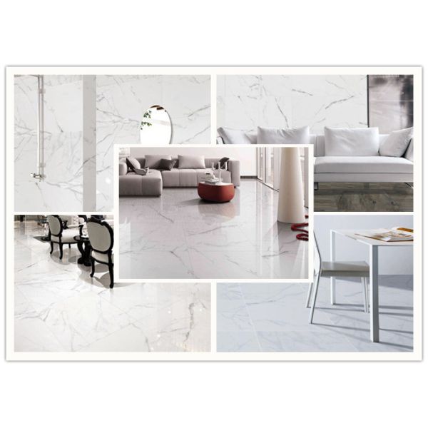 High Standard Marble Look Porcelain Tile , White Polished Porcelain Tiles