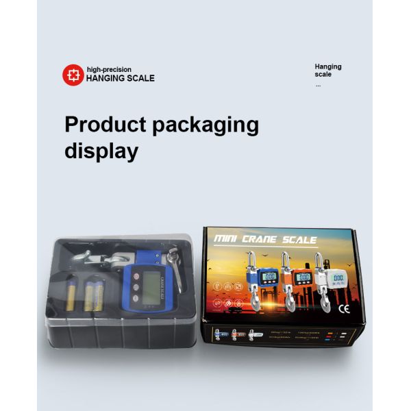 LCD Display Portable Digital Crane Scale 300 kg Scale With Hooks for Farm Hunting Fishing Outdoor Mini Gram Scale