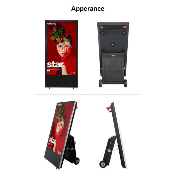 43" Outdoor Waterproof Digital Signage High Brightness Moveable Electronic Poster Sidewalk A-Board Display Factory