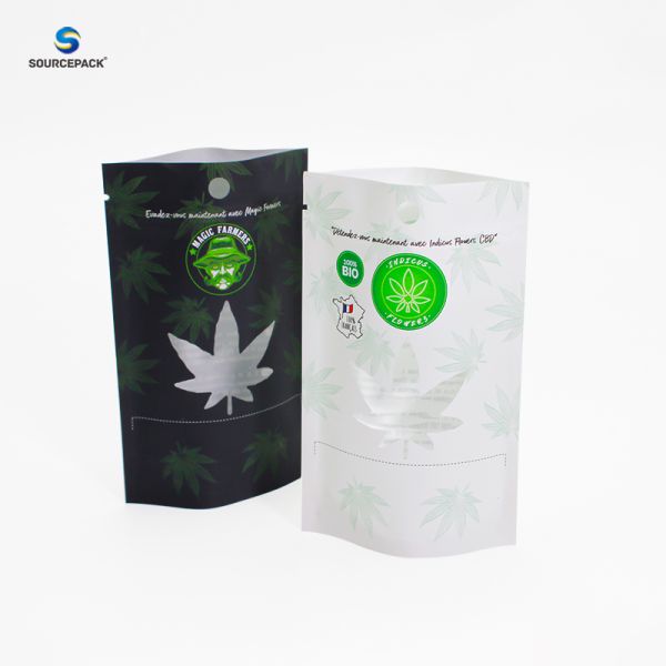 Custom Printed Mylar Weed kraft Paper Packaging with Child Resistant Zipper