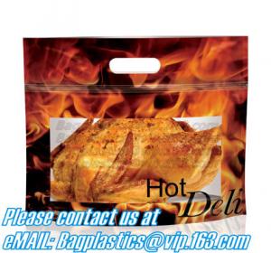 China Zipper Hot Chicken Bags/ Roasted Chicken Packaging Bag With Window/ Microwaveable Grilled Chicken Bag, bagease, bagplast on sale