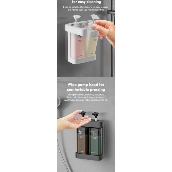 Customizable Tamper Proof Double to Triple Wall Mounted Soap Dispenser with ABS Material for Liquid Soap
