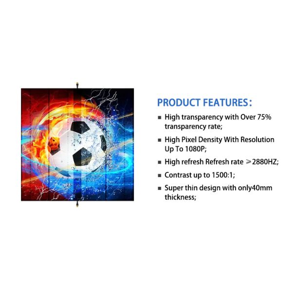 High Brightness Transparent LED Panel Display For Glass Window Invisible Video Screen