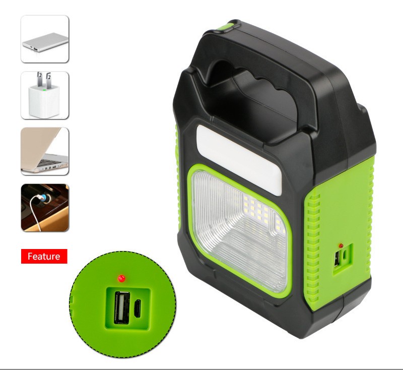 Solar Hand Lamp, Cross-border Foreign Trade LED Emergency Lamp, Flashlight, USB Charging, Home User, Outdoor Camping Lamp